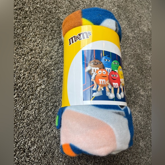 Brand New, Cute, Fun, and Soft M&M Fleece Blanket - Picture 3 of 5